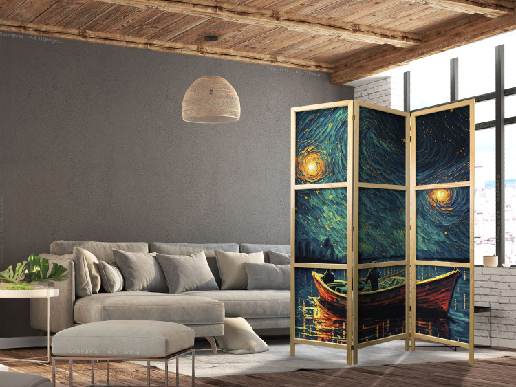Biombo barato Starry Night - Impressionistic Landscape With a View of the Sea and Sky [Room Dividers] 151745 additionalImage 6