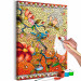 Cuadro para pintar por números Orange Nature - Colorful Stained Glass Window With Birds and Magnolia Bush 148455 additionalThumb 3