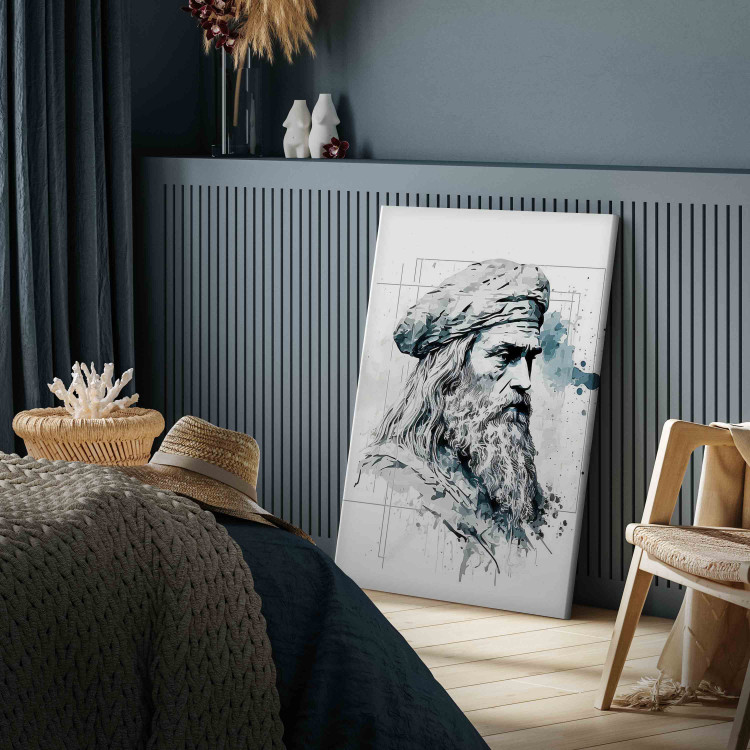 Cuadro moderno Leonardo Da Vinci - A Black and White Portrait of the Artist Generated by AI 151055 additionalImage 11