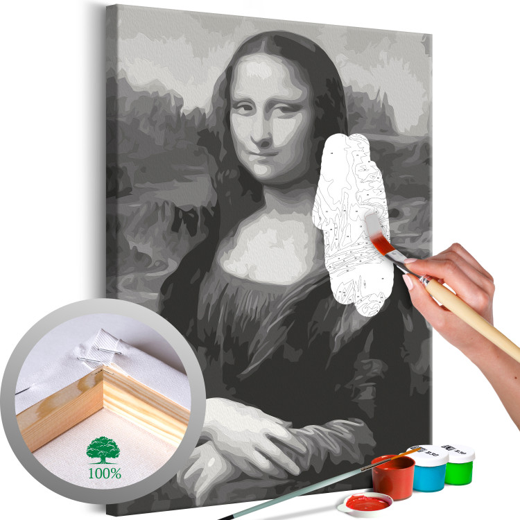 Cuadro para pintar por números Black and White Mona Lisa 127485