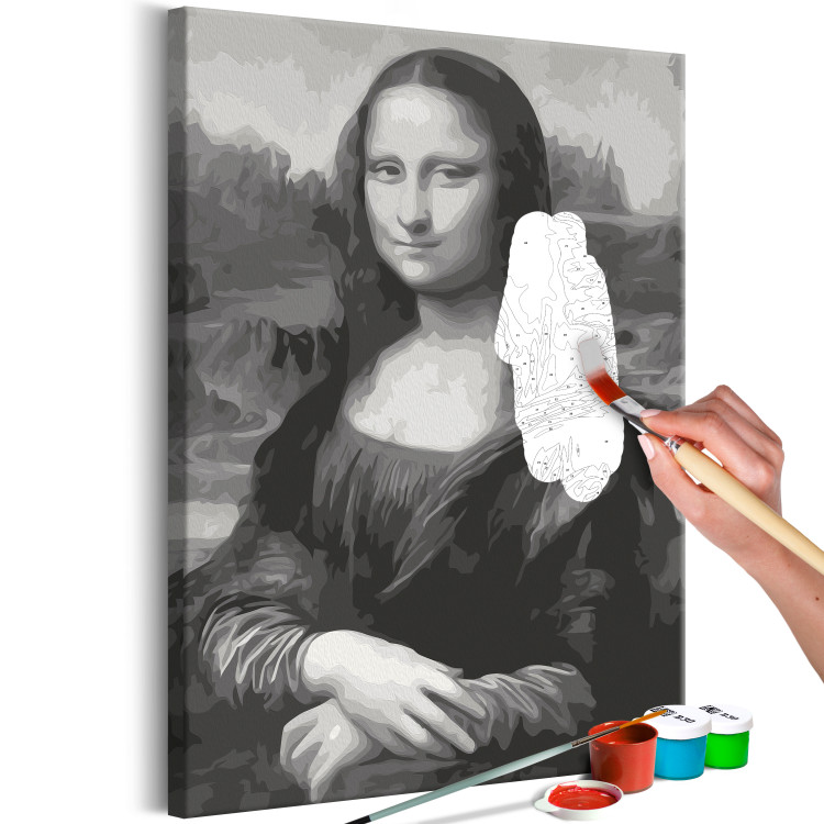 Cuadro para pintar por números Black and White Mona Lisa 127485 additionalImage 3