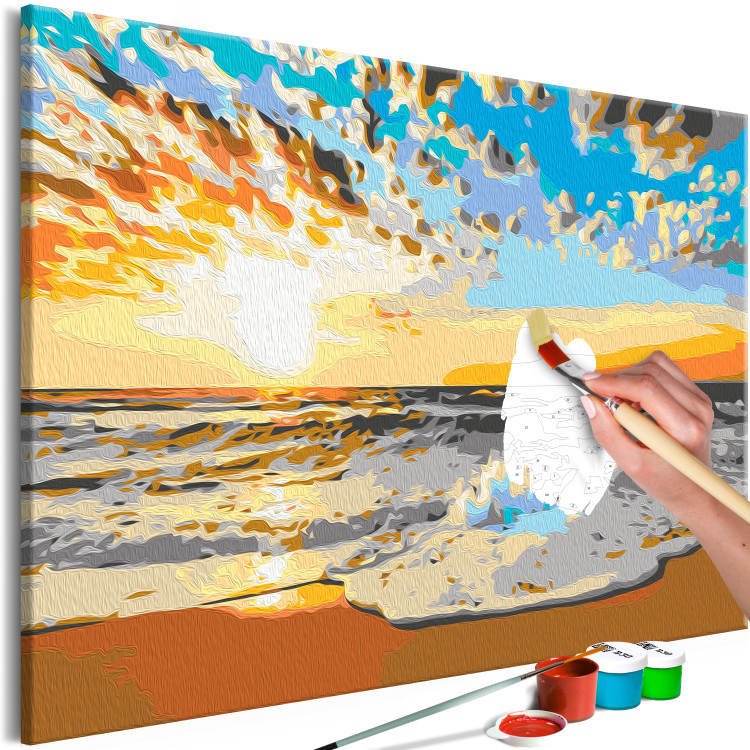 Cuadro para pintar por números Seaside Morning - Calm Sea at Sunrise - Kits  de pintura para adultos - Pintar por números