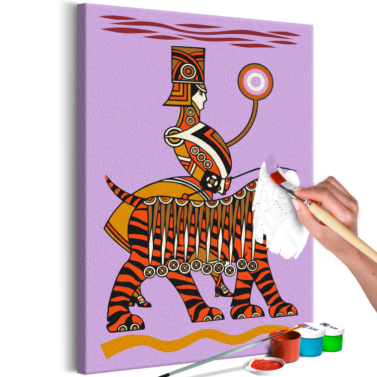 Cuadro para pintar por números Unusual Companion - Dressed up Man With an Orange Tiger 144095 additionalImage 3