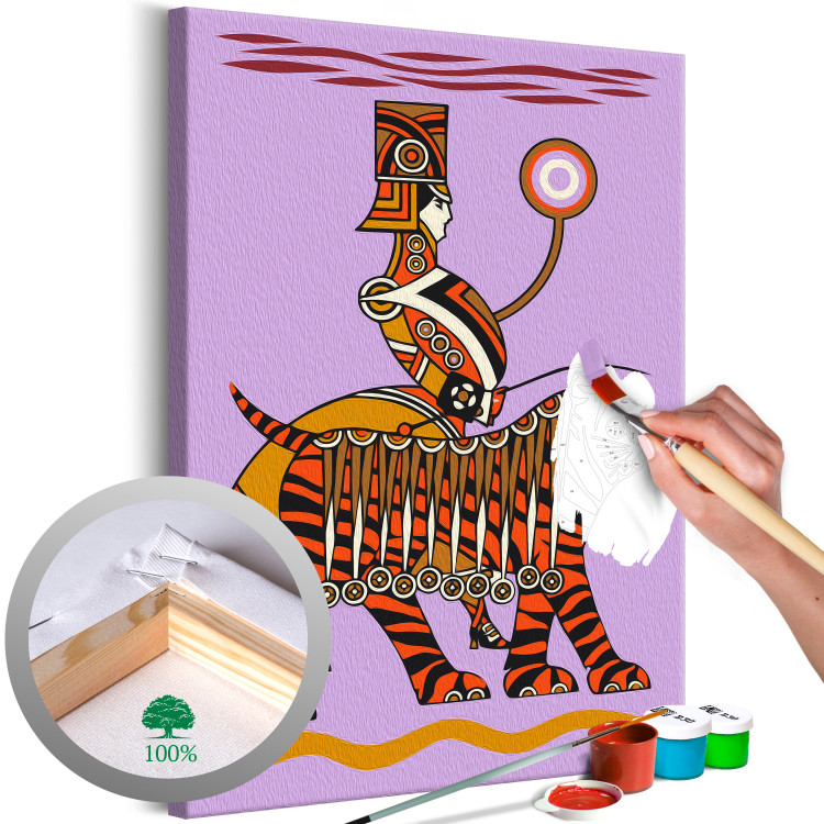 Cuadro para pintar por números Unusual Companion - Dressed up Man With an Orange Tiger 144095