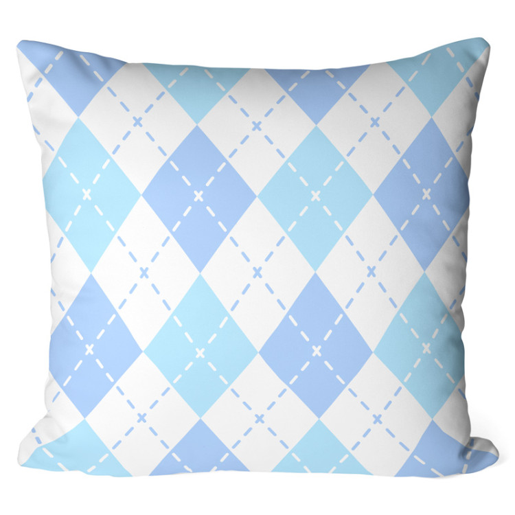 Cojín de microfibra Composition of quadrangles - composition in shades of white and blue cushions 146995