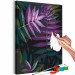 Cuadro numerado para pintar Evening Leaves - Twilight Plant of Purple, Black and Green Colors 146206 additionalThumb 5