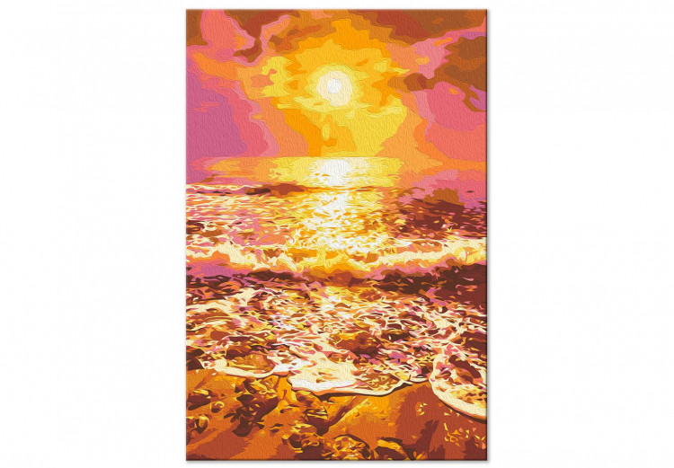 Cuadro para pintar con números Right Sky - Orange-Gold Sunrise and Foamy Waves 144526 additionalImage 6