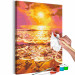 Cuadro para pintar con números Right Sky - Orange-Gold Sunrise and Foamy Waves 144526 additionalThumb 7