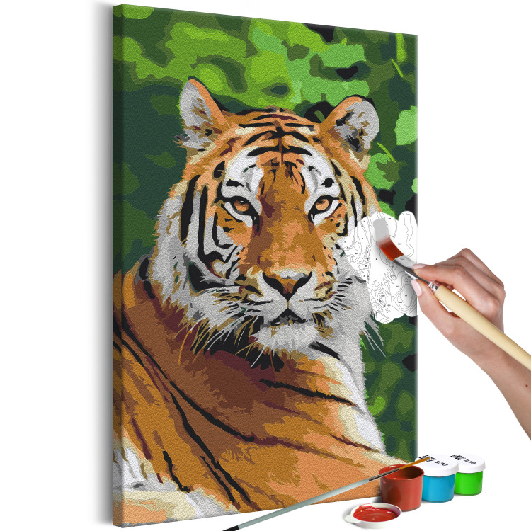 Cuadro para pintar con números Tiger in Green 138436 additionalImage 5