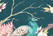 Fotomural Nobles pavos reales - motivo de pájaros en ramas con patrones florales 142436 additionalThumb 4