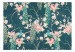 Fotomural Nobles pavos reales - motivo de pájaros en ramas con patrones florales 142436 additionalThumb 1