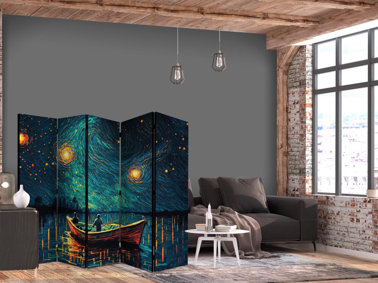Biombo barato Starry Night - Impressionistic Landscape With a View of the Sea and Sky II [Room Dividers] 151746 additionalImage 4