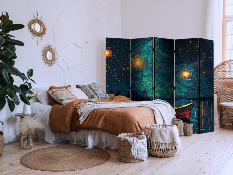 Biombo barato Starry Night - Impressionistic Landscape With a View of the Sea and Sky II [Room Dividers] 151746 additionalImage 2