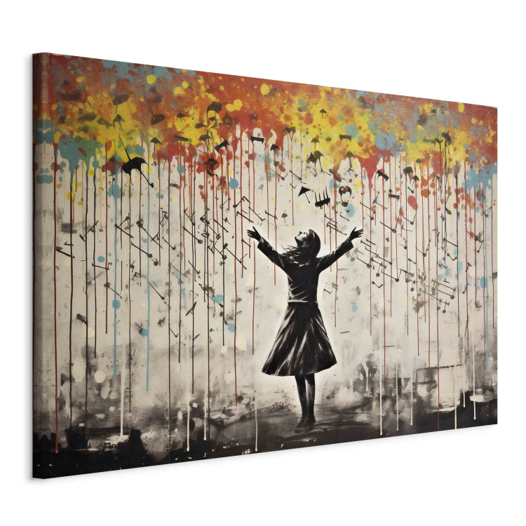 Cuadro XXL Rain Song - Colorful Banksy-Style Graffiti [Large Format] 151876 additionalImage 2