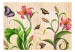 Fotomural decorativo Vintage - primavera y zoom a flores con mariposas estilo esbozo 60676 additionalThumb 1