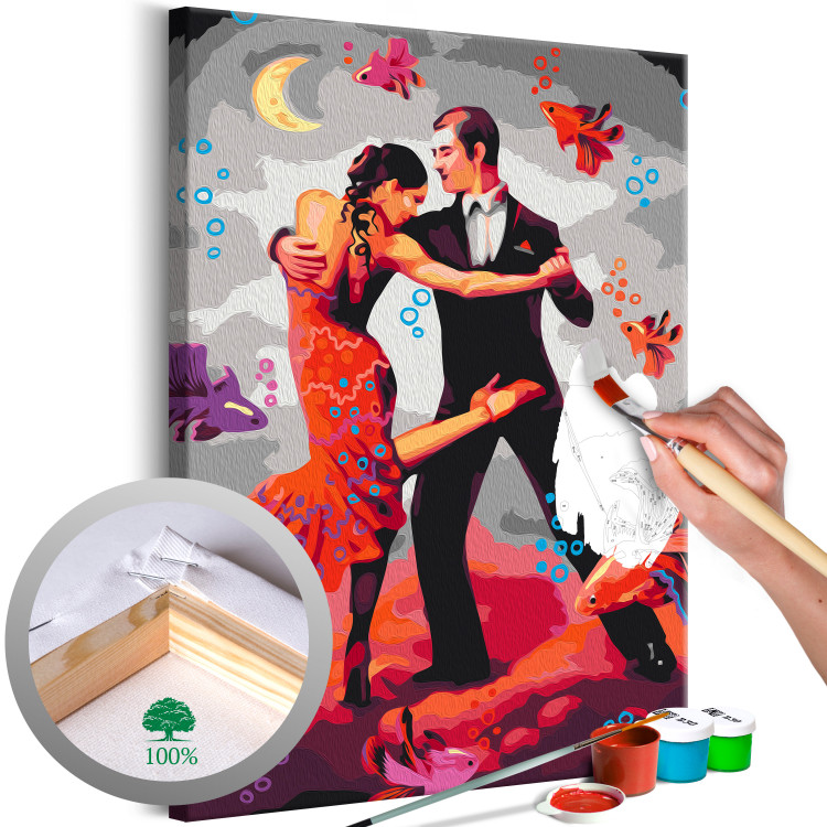 Cuadro numerado para pintar Surreal Tango - Dancing Couple on a Fancy Background 144086