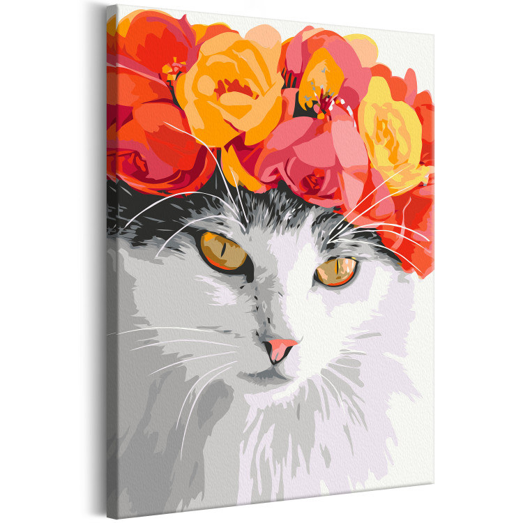 Cuadro para pintar por números Flowery Cat 135996 additionalImage 6