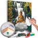 Cuadro numerado para pintar Levitating Buddha - Meditating Figure in Front of a Waterfall and a Forest 146537
