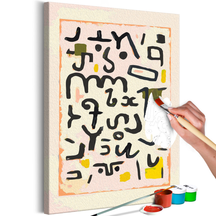 Cuadro numerado para pintar Paul Klee, Gesetz - Alphabet, Mysterious Letters on a Cream Background 148447 additionalImage 5