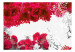 Fotomural a medida Colores de primavera roja - abstracción con flores y mariposas 60747 additionalThumb 1