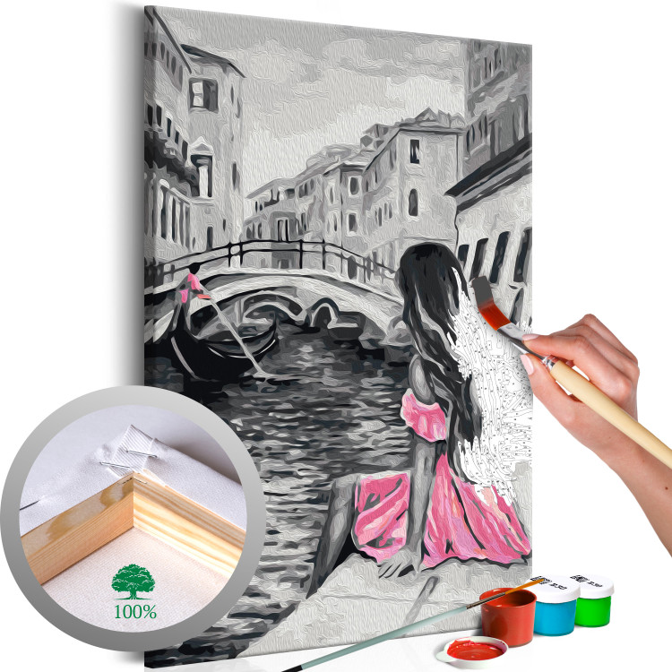 Cuadro para pintar por números Venecia (chica del vestido rosa) 107157