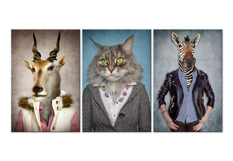 Impresion en tela Animal humano - retratos elegantes de animales salvajes y  domésticos - Abstractos - Cuadros