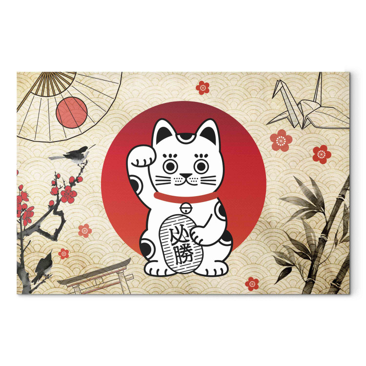Impresion en tela Maneki-Neko - Asian Cat With a Nodding Paw