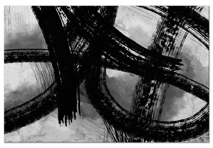 Conjunto de cuadros abstractos en blanco y negro - kuadro –