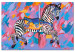 Cuadro numerado para pintar Rainbow Zebra - Striped Animal on a Colorful Artistic Background 144087 additionalThumb 7