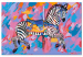 Cuadro numerado para pintar Rainbow Zebra - Striped Animal on a Colorful Artistic Background 144087 additionalThumb 4