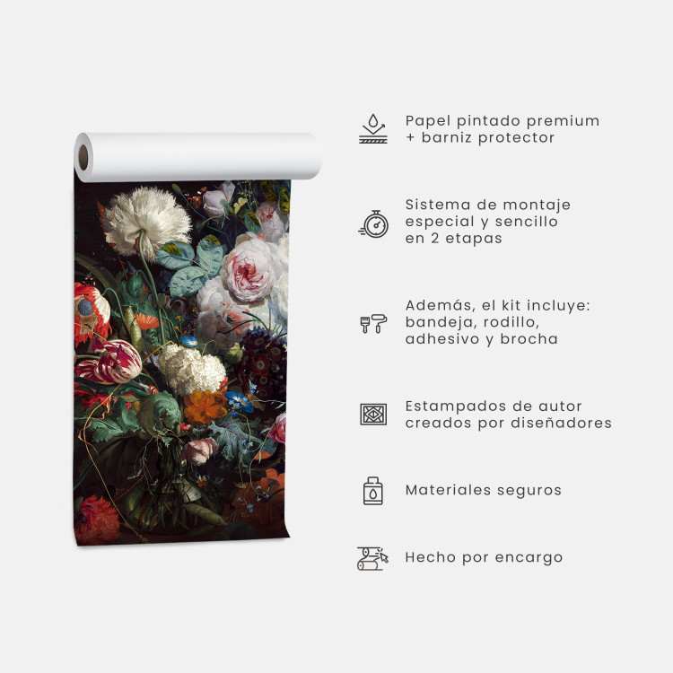 Fotomural decorativo Prado frondoso - flores en colores vibrantes en fondo uniforme 60497 additionalImage 7