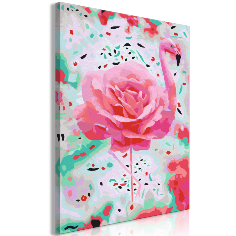 Cuadro para pintar por números Rose Flamingo - Pink Bird, Powdery Rose and Minty Shimmering Background 144618 additionalImage 6