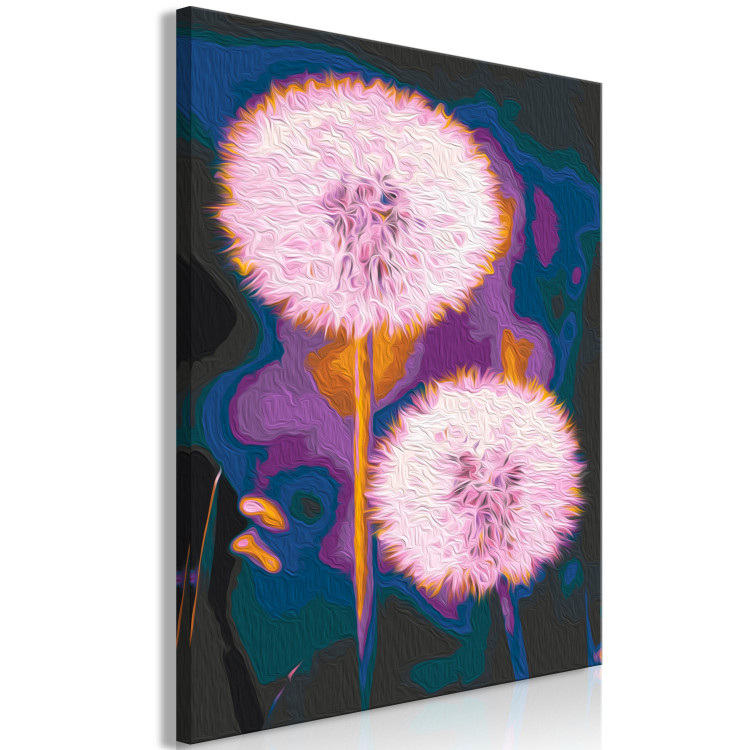  Dibujo para pintar con números Fluffy Balls - Large Pink Dandelions on a Dark Two-Color Background 146218 additionalImage 5