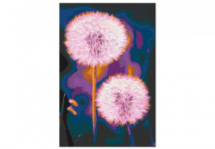  Dibujo para pintar con números Fluffy Balls - Large Pink Dandelions on a Dark Two-Color Background 146218 additionalImage 4