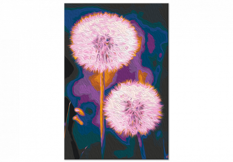  Dibujo para pintar con números Fluffy Balls - Large Pink Dandelions on a Dark Two-Color Background 146218 additionalImage 3