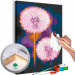  Dibujo para pintar con números Fluffy Balls - Large Pink Dandelions on a Dark Two-Color Background 146218