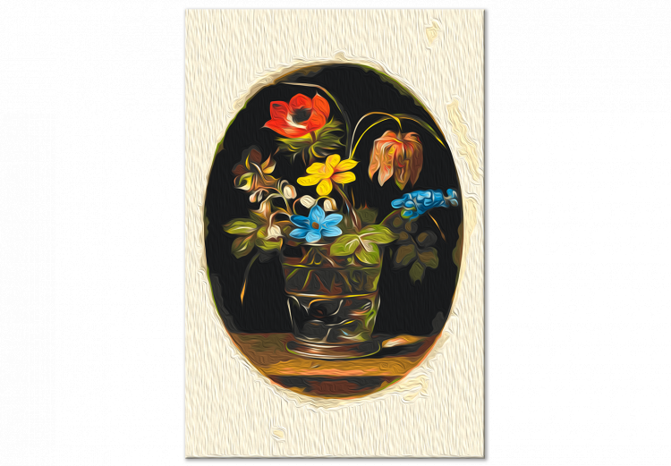  Dibujo para pintar con números Victorian Nature - Colorful Bouquet of Flowers in an Oval 147338 additionalImage 5