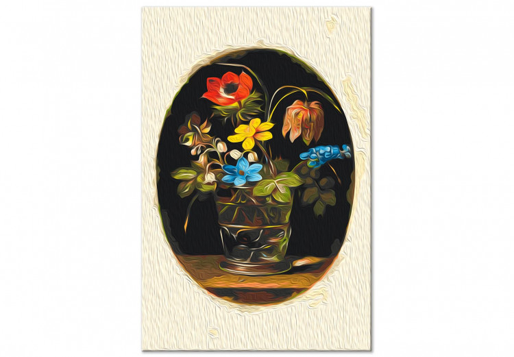  Dibujo para pintar con números Victorian Nature - Colorful Bouquet of Flowers in an Oval 147338 additionalImage 4