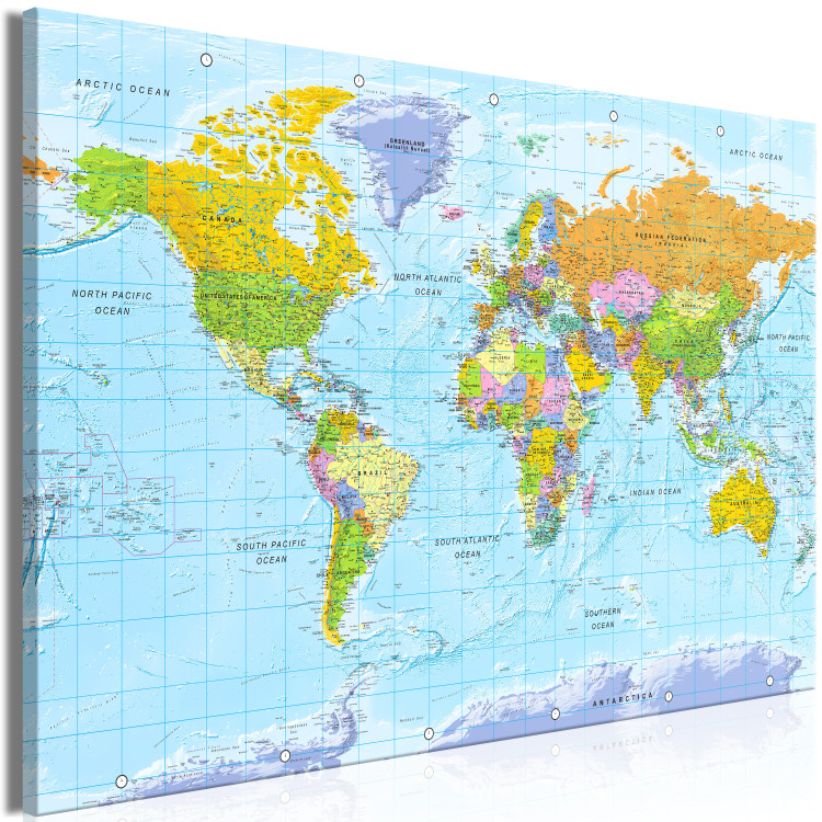 Cuadro XXL World map with colored countries [Large Format] 150738 additionalImage 2