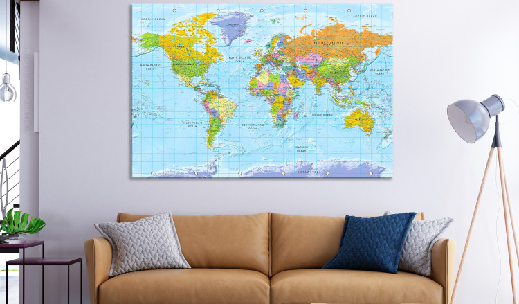 Cuadro XXL World map with colored countries [Large Format] 150738 additionalImage 5
