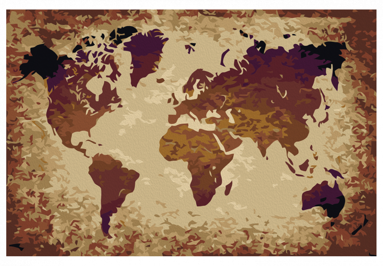 Cuadro numerado para pintar Mapa del mundo (tonos marrones) 107178 additionalImage 5