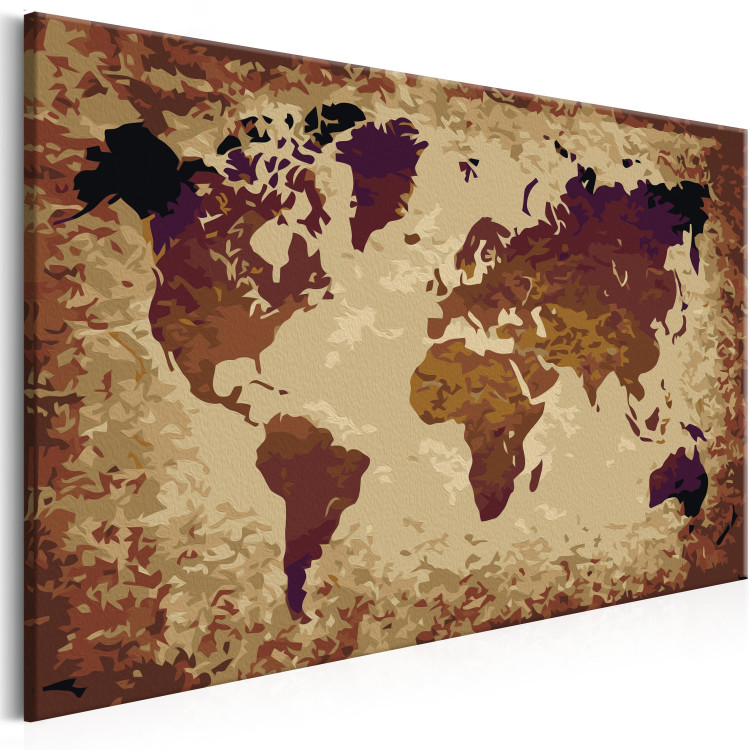 Cuadro numerado para pintar Mapa del mundo (tonos marrones) 107178 additionalImage 7