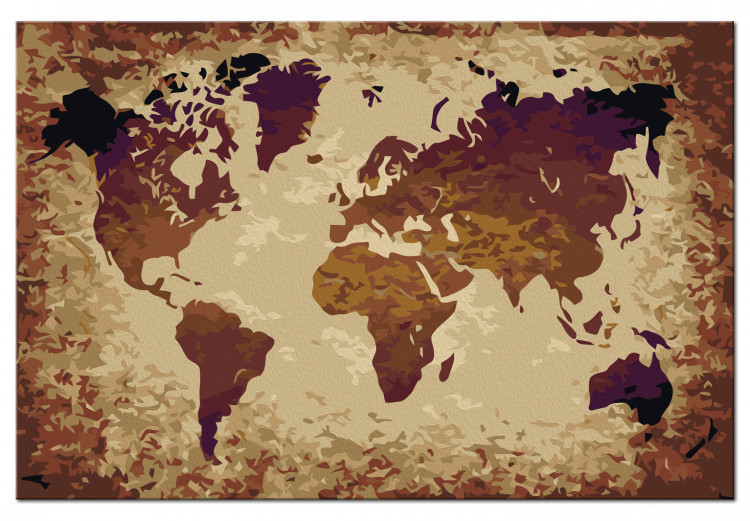 Cuadro numerado para pintar Mapa del mundo (tonos marrones) 107178 additionalImage 4