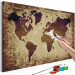Cuadro numerado para pintar Mapa del mundo (tonos marrones) 107178 additionalThumb 3