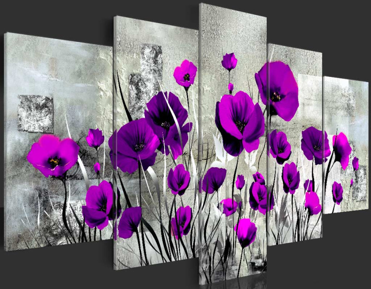 Sobreimpresión en vidrio acrílico Meadow: Purple Poppies [Glass] 92378 additionalImage 6
