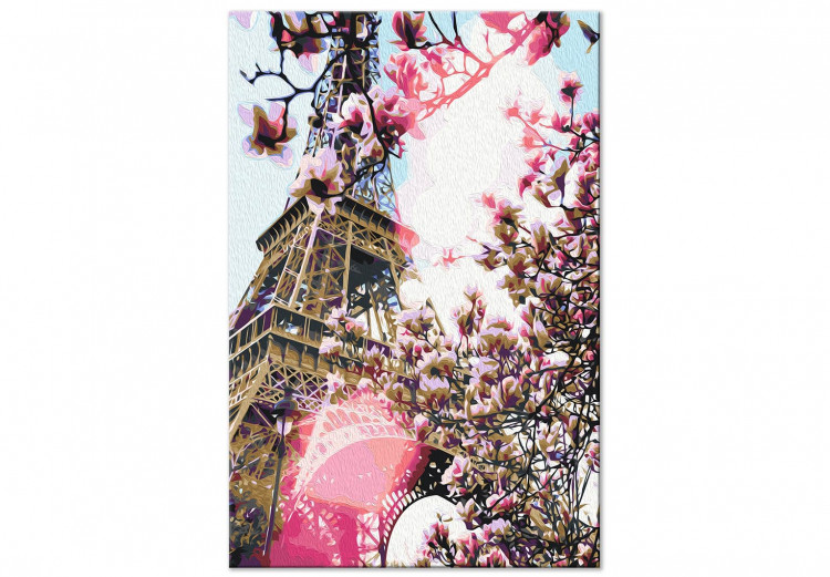 Cuadro para pintar con números Eiffel Tower and Magnolia Tree 138488 additionalImage 7