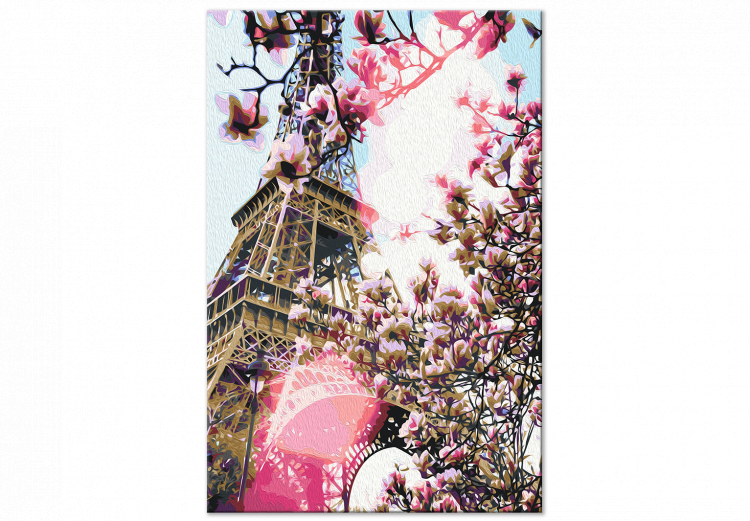 Cuadro para pintar con números Eiffel Tower and Magnolia Tree 138488 additionalImage 4