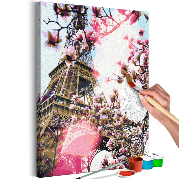 Cuadro para pintar con números Eiffel Tower and Magnolia Tree 138488 additionalImage 6