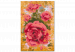 Cuadro para pintar con números Coral Rose - Red-Pink Flower on the Golden Background 146188 additionalThumb 7