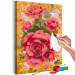 Cuadro para pintar con números Coral Rose - Red-Pink Flower on the Golden Background 146188 additionalThumb 4